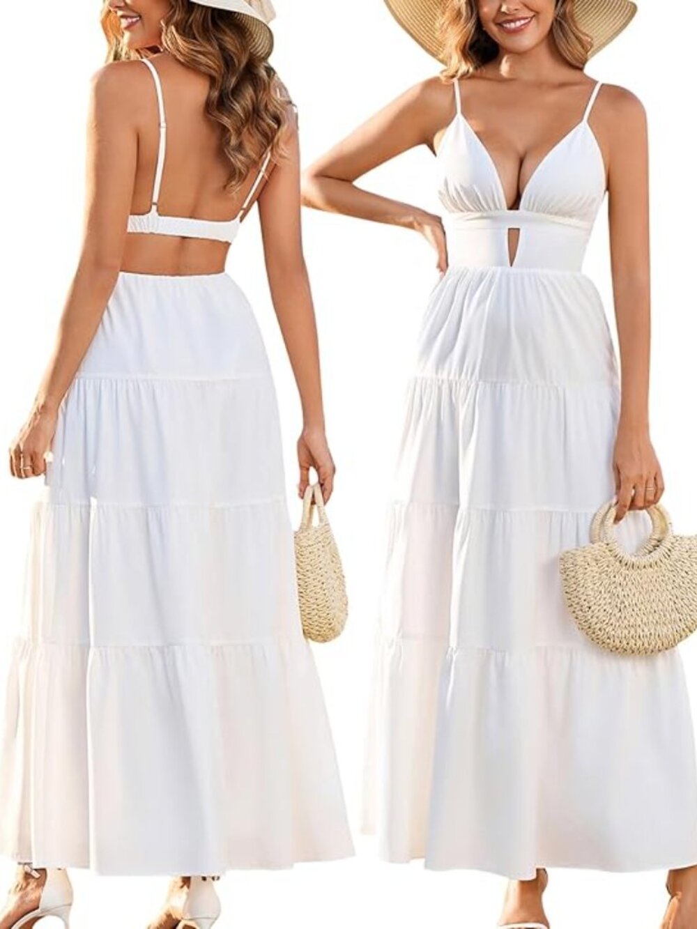 Lightweight White Tiered Maxi Dress